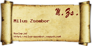Milus Zsombor névjegykártya