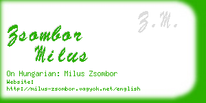 zsombor milus business card